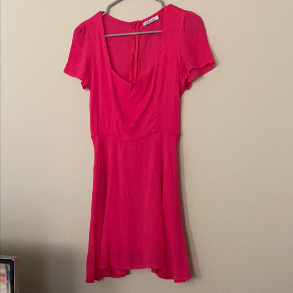 Pink Square Neck Mini Dress